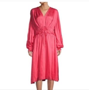 Elie Tahari Vibrant Pink Long Sleeve Dress